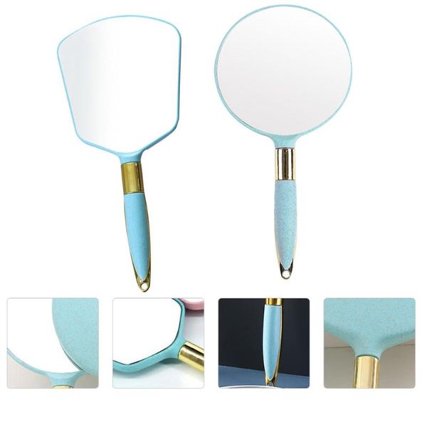 

mirrors 2pcs portable handheld makeup mirror unique square round shape