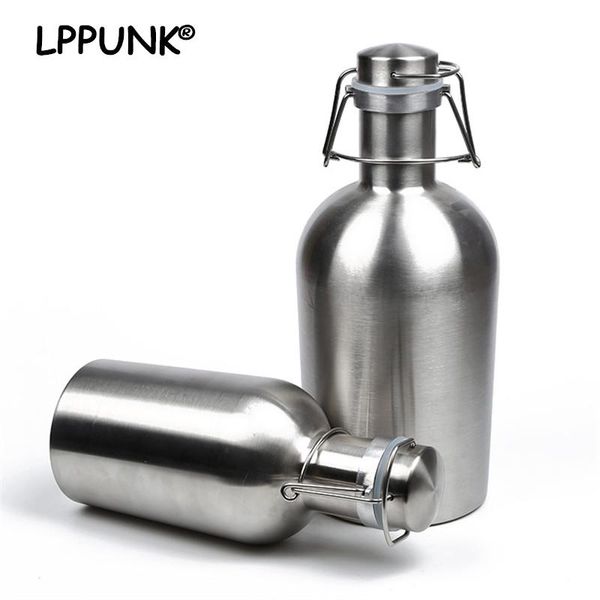 

hip flasks 2l larger capacity beer wine keg vacuum water bottle whisky liquor flagon stainless steel 304 alcohol barrel vokda flask