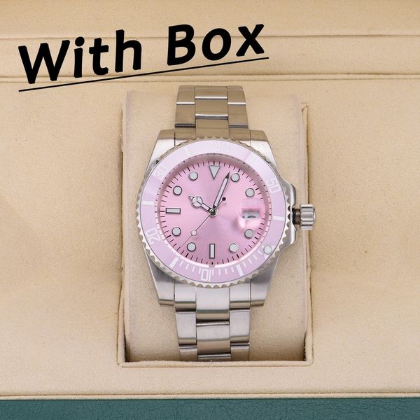 

quality ceramic bezel mens watches automatic mechanical 2813 movement watch luminous sapphire waterproof sports self-wind fashion wristwatch, Slivery;brown