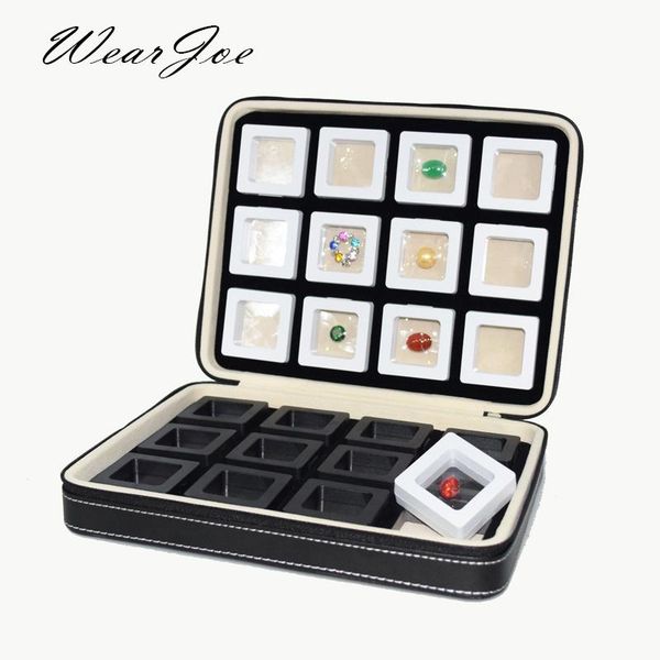 

jewelry pouches, bags portable gem display suspended film box bead gemstone sealed collection zipper bag pu leather diamond stone pendant st, Pink;blue