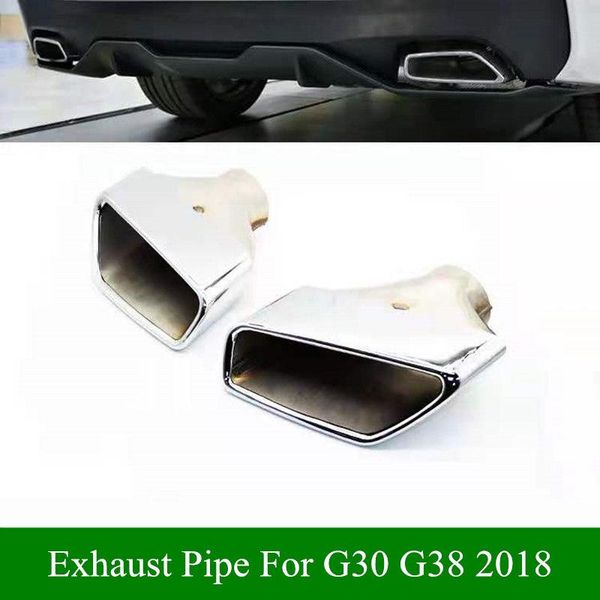

motorcycle exhaust system 1 pair square car muffler pipe for 5 series g30 g38 530 540 m original style stainless steel rear tail tips 20