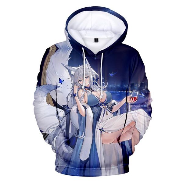 

men's hoodies & sweatshirts 2021 game azur lane 3d sweatshirt men women kids pullovers long sleeves harajuku style casual regular hood, Black