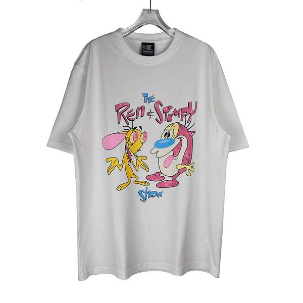 

men's t-shirts 2022ss fashion cartoon graffiti print men's and women's short sleeve t-shirt high street ins loose casual tee, White;black