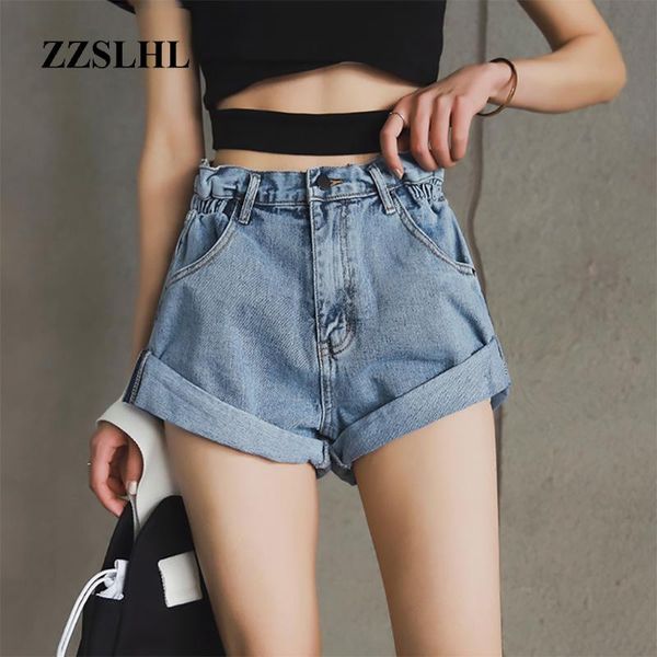 

vintage high waist denim shorts classic korean style wide leg short casual summer ladies jeans mujer pans women women's, White;black