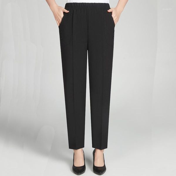 

women's pants & capris summer cotton linen harem women vintage ankle-length trousers korean high waist plus size black, Black;white