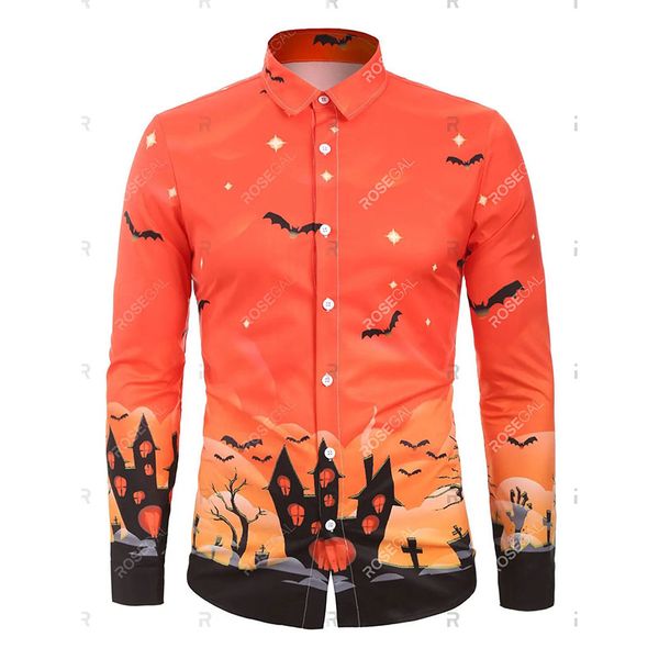 

halloween men's long sleeve shirt comfortable fitting fashion retro style travel office entertainment, White;black