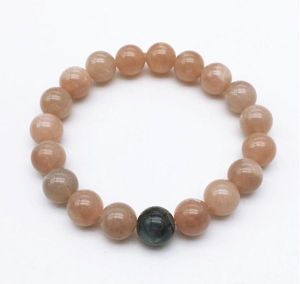 

beaded, strands natural sunstone beads with laradorite beads bracelet, gemstone bracelet, elastic bracelet,beaded bracelet ,wholesale bracel, Black