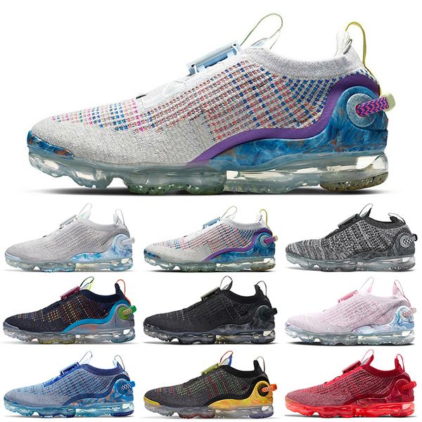 

r fly knit running shoes women mens trainers sports sneakers stone blue dark grey oreo team red pure platinum men chaussures