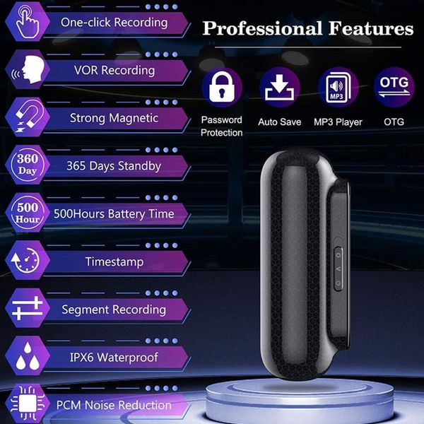 

digital voice recorder mini recorder16g 32g audio noise reduction long standby recording listeningprofessional flash drive