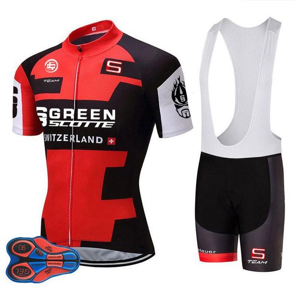 

racing sets 2021 green scotte men's cycling jersey pro gs team short summer bike jerseys clothing breathable ropa ciclismo, Black;blue