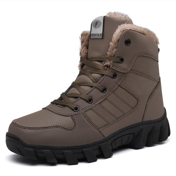 

2021 winter new large plush couple cotton shoes warm men's and women's snow boots leisure high outdoor mountaineering