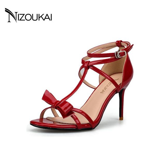 

women sandals 2021 summer high heels red party dress shoes woman lyx6-q8, Black