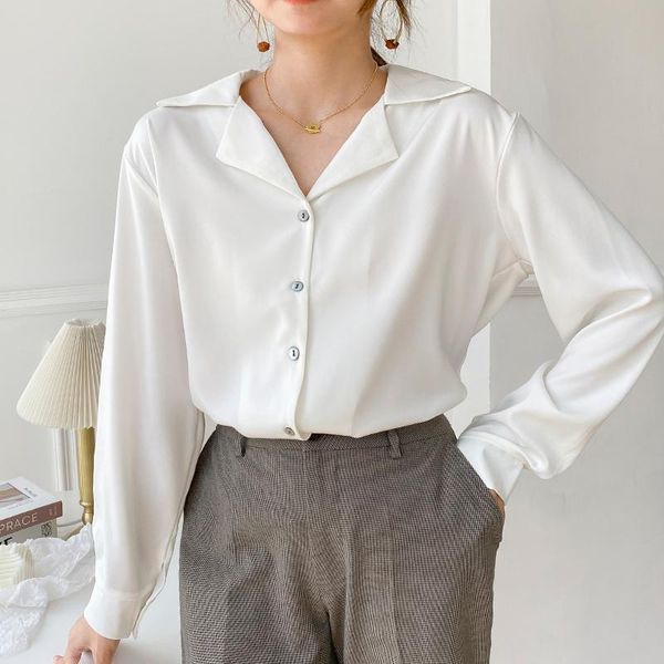 

arrival women solid chiffon blouse office lady white shirt elegance suit collar long sleeve korean style t09121z women's blouses & shi