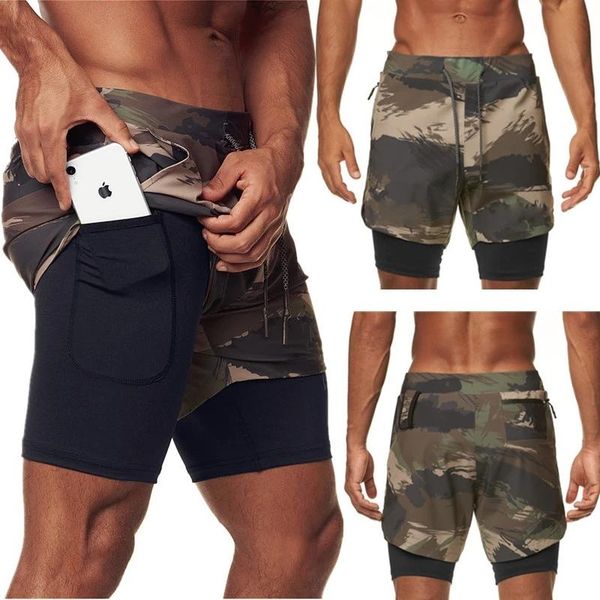 

men's shorts 2021 summer mens gym training quick dry men running 2 in 1 sports jogging fitness sport short pants, White;black