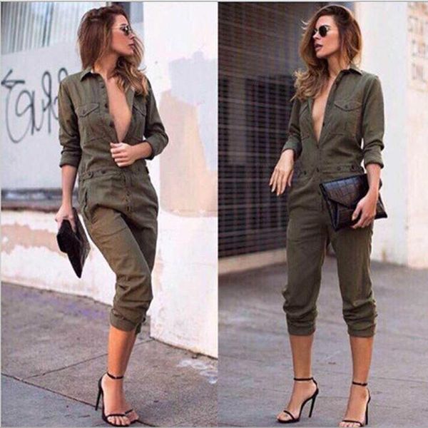 

women jumpsuits rompers summer casual pocket button overalls jumpsuit long sleeve wide leg loose women's, Black;white
