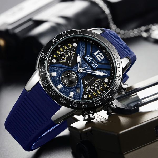 

wristwatches brand men watches quartz men's silicone sport wrist watch chronograph military clock male waterproof relogio masculino, Slivery;brown