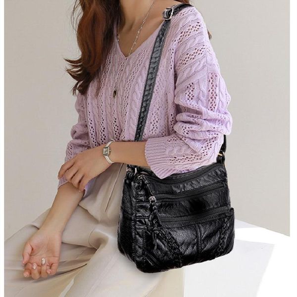 

evening bags 2021 est retro casual braided messenger purse trendy solid color large capacity shoulder bag travel satchel for women ladies