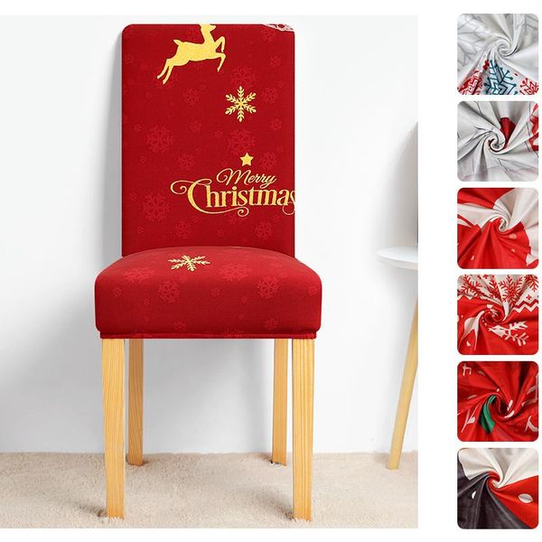 

chair covers 1/2/4pcs dining room cover 3d printing christmas protector party kitchen slipcover housse de chaise