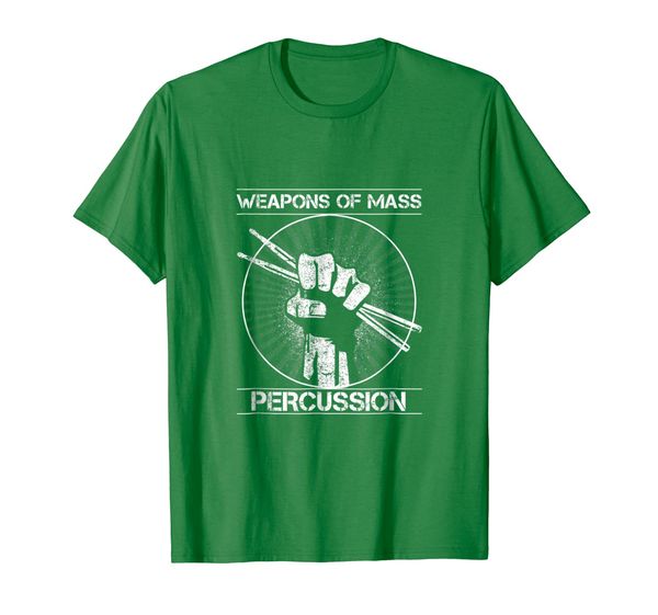 

drummers weapons of mass percussion funny drum stick t-shirt, White;black