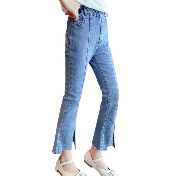

jeans girl solid color children's for girls spring autumn children teenage clothing 6 8 10 12 14, Blue