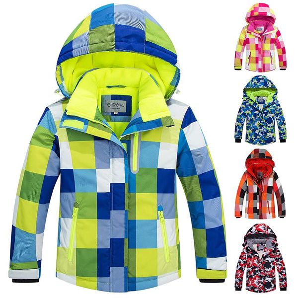 Giacche da sci Tuta da sci per bambini Set di pantaloni da giacca invernale e da snowboard per bambini in pile caldo impermeabile antivento da neve