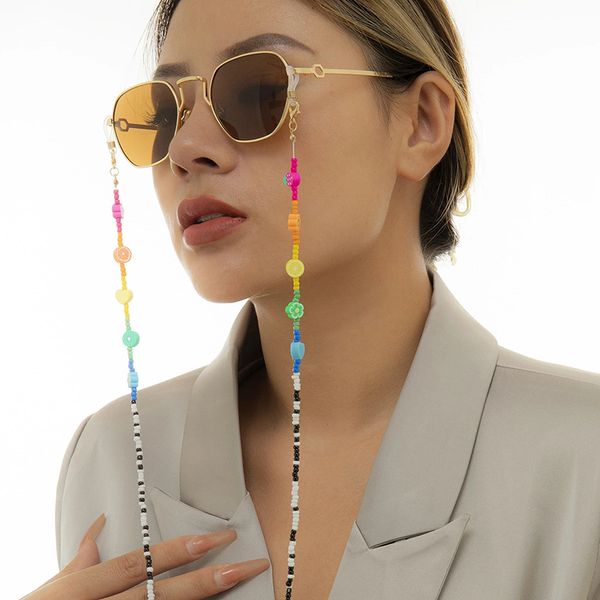 

2021 bohemian fruit flower beads sunglasses chain fashion women eyeglasses chains holder