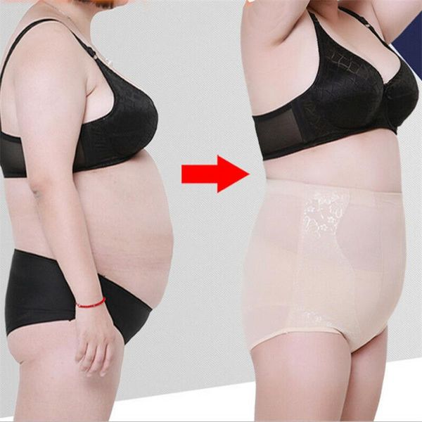 

women's shapers women high waist abdomen briefs underwear body shaper plus size black control panties, Black;white