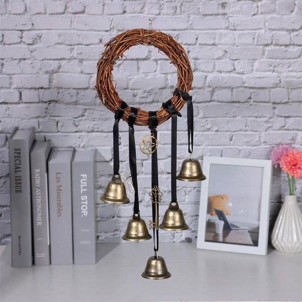 

decorative objects & figurines rattan wreath wind chimes bells for crafts wall hanging wiccan decor crystal prayer spirit outdoor garden hom