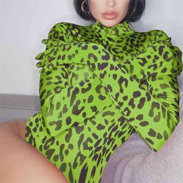 

novely style neon green turtleneck skinny basic bodysuit autumn winter women's jumpsuit withi gloves rave body mujer rompers 210517, Black;white