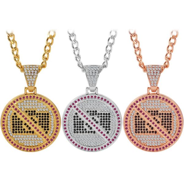 

pendant necklaces no pos necklace hip hop full rhinestones jewelry pography sign streewear style kid's gift, Silver