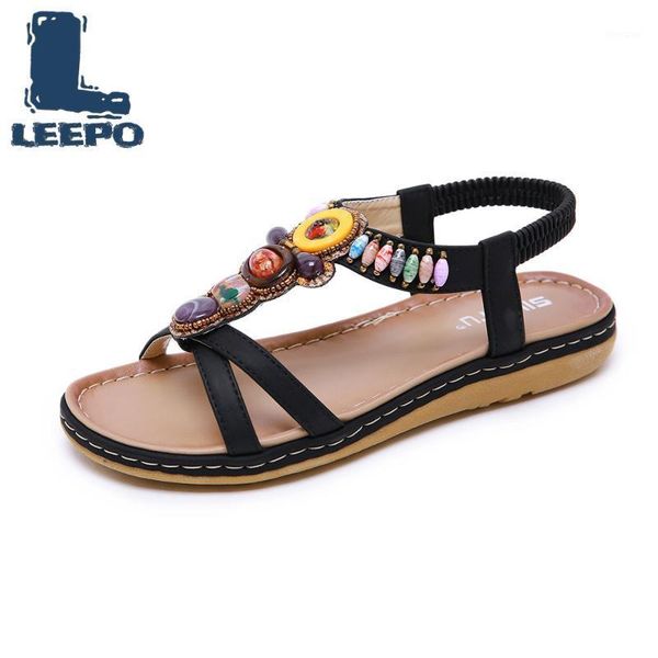 

gladiator shoes women gemstone beaded diamond peep toe flat sandles woman handmade summer boho fenty beauty sandals1, Black