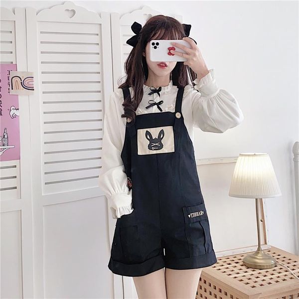 

women's shorts one-piece cute wide-leg kawaii soft sweet female summer harajuku japanese style carrot, White;black