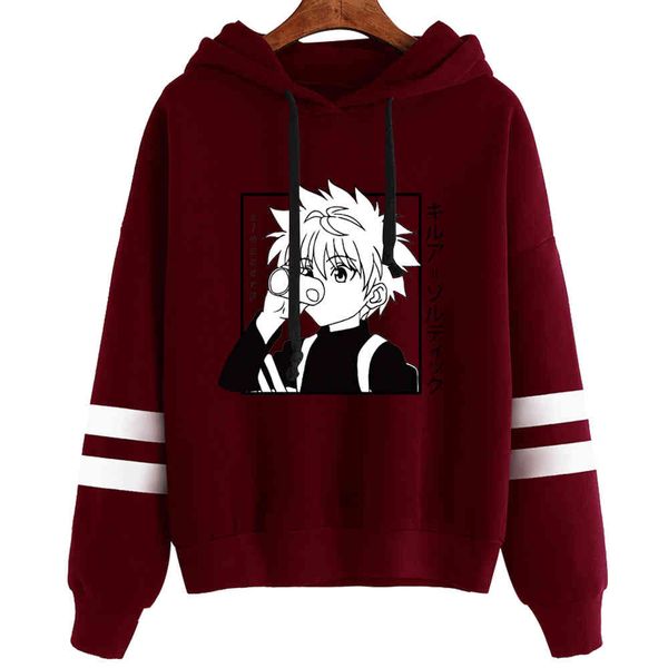 

harajuku hunter x hunter hoodies men women long sleeve sweatshirt killua anime manga black hoodies clothes y0319