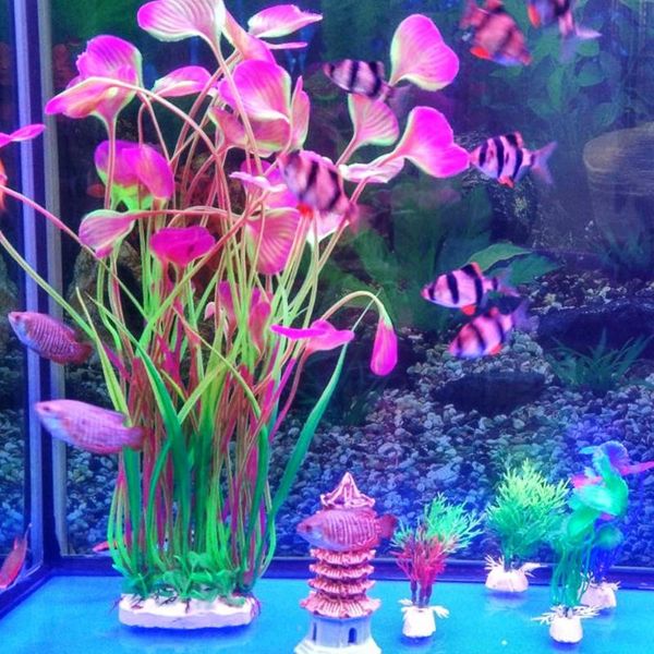

decorations fish tank decoration aquarium artificial aquatic plastic underwater water grass plant landscape decor