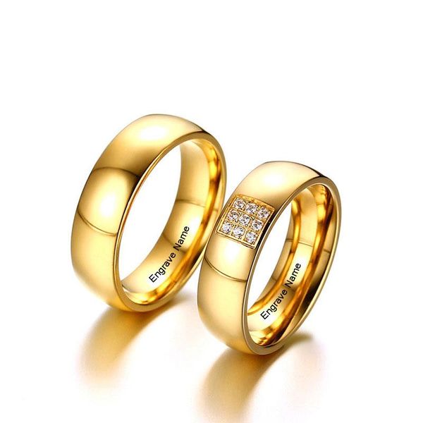 

cluster rings stainless steel ring for men women lover wedding engagement fine jewelry girl miss gift 2021 srop, Golden;silver