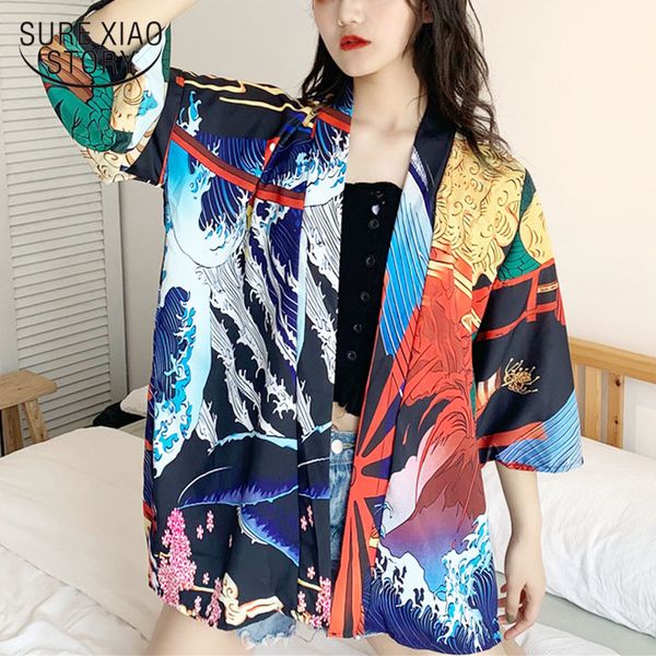 

fashion coats and jackets women ladies coat cartoon long full v-neck open stitch batwing sleeve loose shirts 4316 50 210415, Black;brown