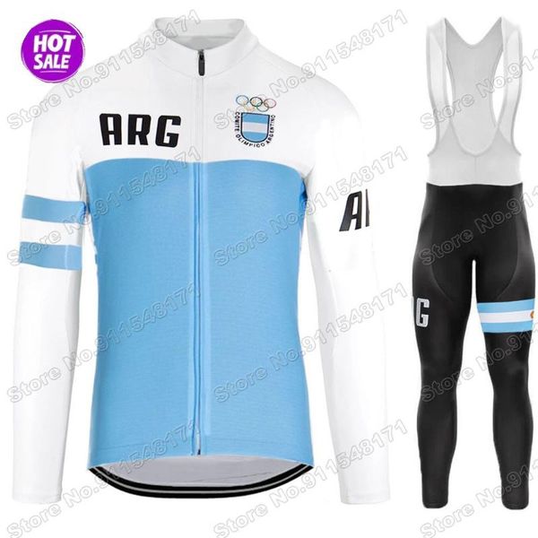 

argentina team national cycling jersey set clothing suit mens long sleeve mtb bike road pants bib ropa ciclismo racing sets, Black;blue