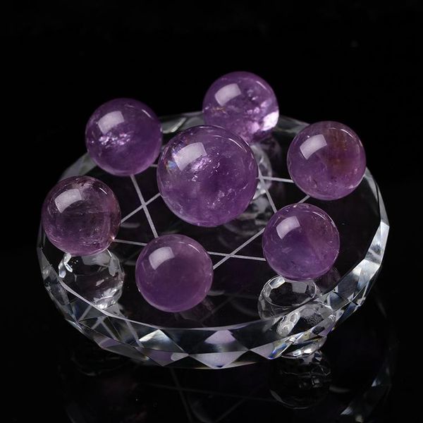 

decorative objects & figurines natural amethyst orb seven star array pendant