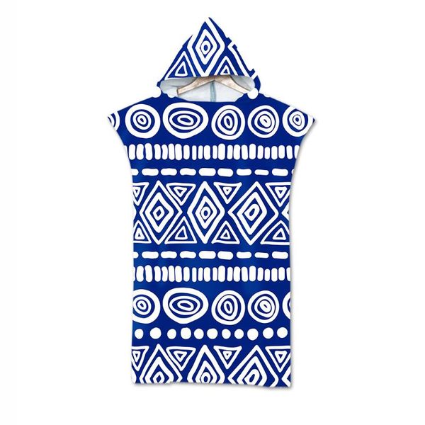 

towel beach suit change robes poncho hood geometric printed microfiber quick drying absorbent bath towels beachwear