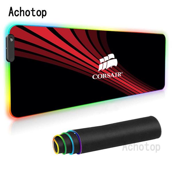 

mouse pads & wrist rests logo pad rgb led keyboard backlight lock-edge rubber desk mat 14 colors large 900x400 gaming accessories