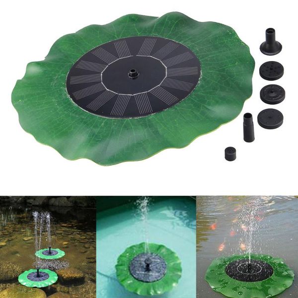 

floating bird bath solar power fountain garden water panel kit pool pond simulation lotus leaf decorations