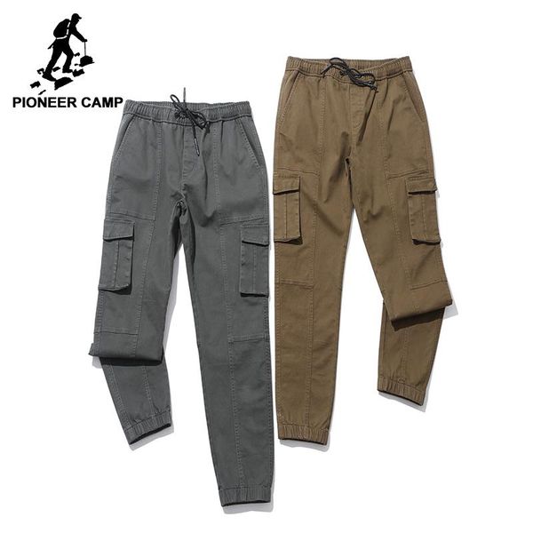 

pioneer camp casual cargo pants men band clothing fashion feet male stretch trousers quality khaki army green axx705296 men's, Black