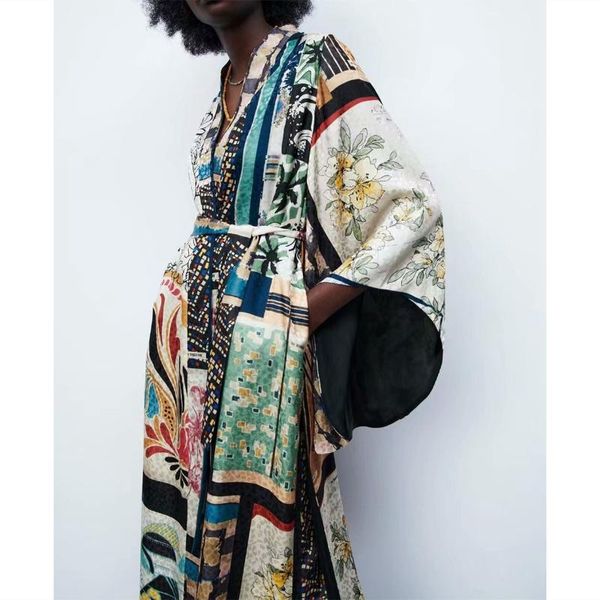 

women's blouses & shirts 2021 shirt oversize black patchwork kimono long women casual summer beach belt batwing sleeve, White