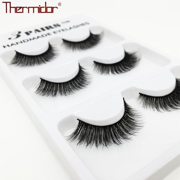 

thermidor 3pairs handmade fauxmink eyelashes makeup 3d lashes natural false long extension 3 pairs fake1