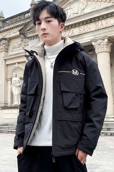 

men's jackets male jacket working clothes korean blue haze fashion loose student casual top, Black;brown