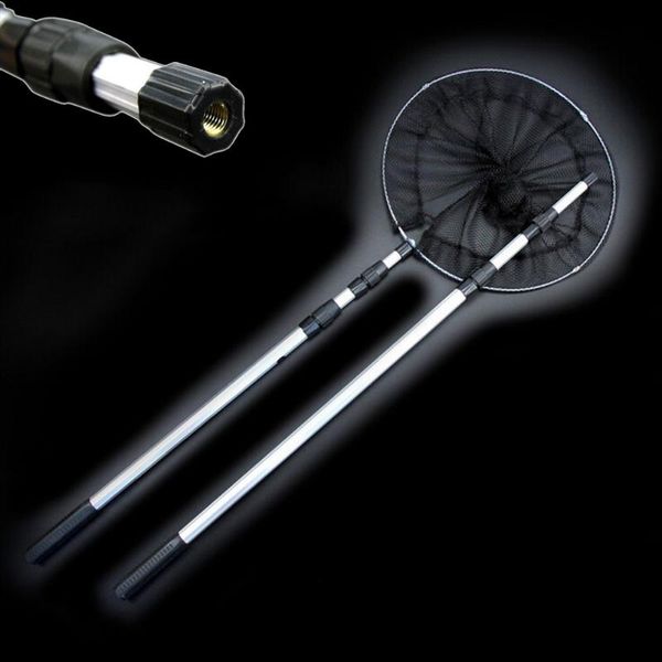 

fishing accessories 1.5m triangle grade length foldable brail landing net retractable telescoping 16cm pole tackle cube