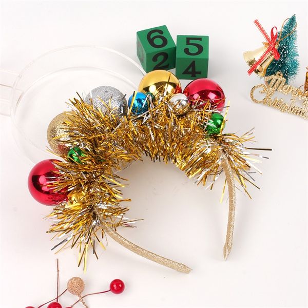 

xmas girls colorful ball sequins ribbon hair sticks children christmas party accessories boutique kids princess hairbands 349c3, Slivery;white