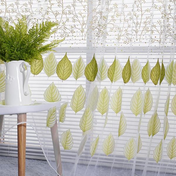 

transparent leaves tulle modern curtains leaf tree sheer drapes for the bedroom living room home decoration curtain