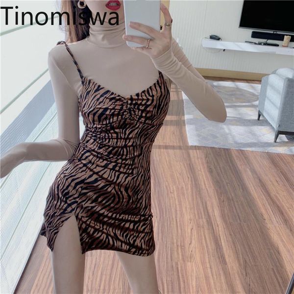 

tinomiswa fashion spaghetti strap dress women contrast color printed camis dresses female high street vestidos mujer casual, Black;gray