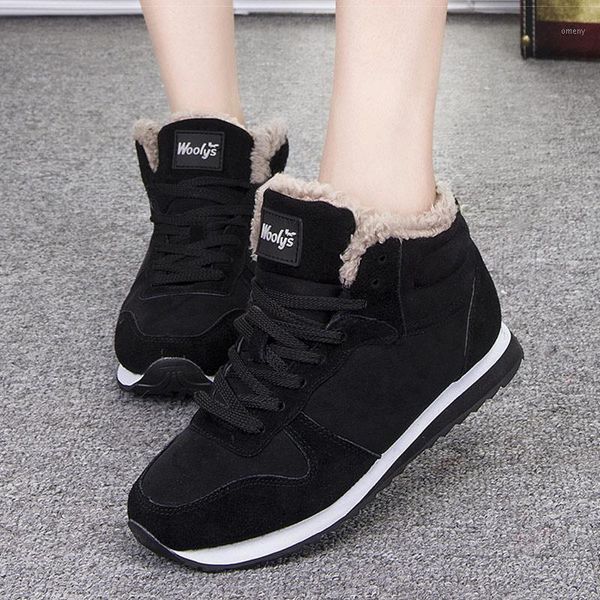 

boots women shoes 2021 winter black plus size woman ankle female footwear suede snow1